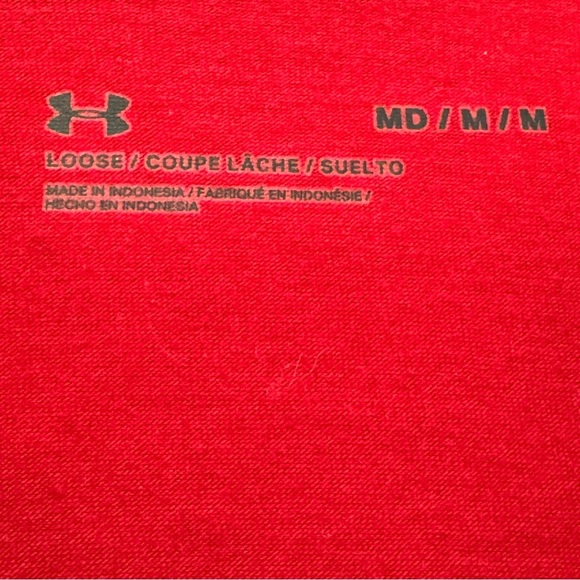 Under Armour Wisconsin Badgers Pullover Hoodie Men’s M Gray Red Half Zip - Picture 5 of 6
